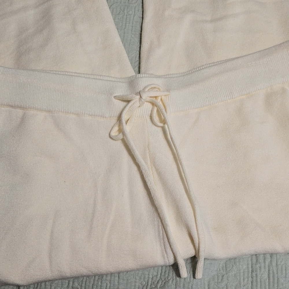Unbranded Cream Wide Leg Yoga Pants with Drawstring Size XL - Picture 5 of 6